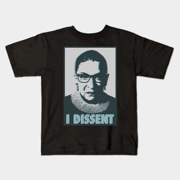 RBG - I dissent - double exposure Kids T-Shirt by Tainted